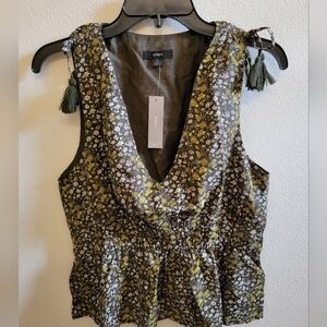 J. Crew Sleeveless V Neck Blouse